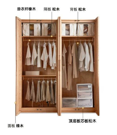 Cubic solid wood wardrobe