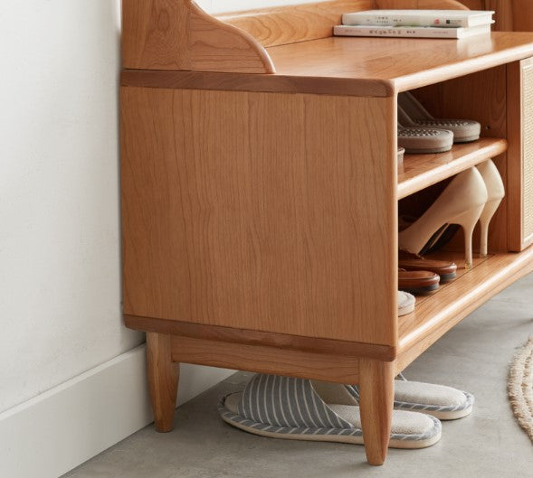 Cherry Wood Shoe Changing Cabinet